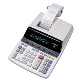 Sharp EL-2630PIII Deluxe Heavy Duty Color Printing Calculator with Clock and Calendar - White