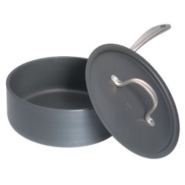 Calphalon Commercial Hard-Anodized 2-1/2-Quart Shallow Saucepan with Lid