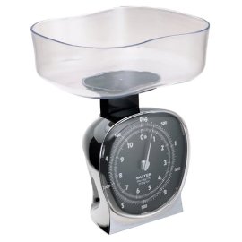 Salter 135 11-Pound Kitchen Scale with Clear Bowl, Chrome