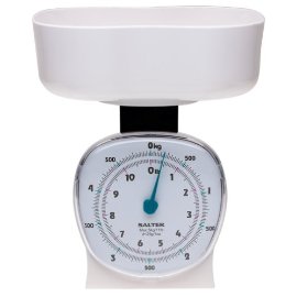 Salter 135 11-Pound Kitchen Scale with Clear Bowl, White