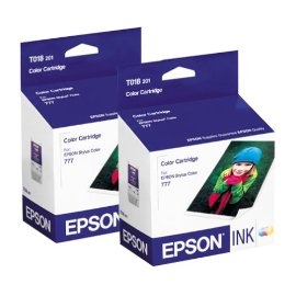 Epson T018201 Color InkJet Cartridge, 2 pack
