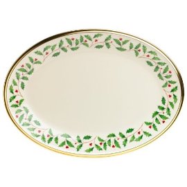 Lenox Holiday 13-Inch Gold-Banded Fine China Oval Platter