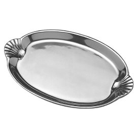 Wilton Armetale Scallop Handle Large Oval Tray