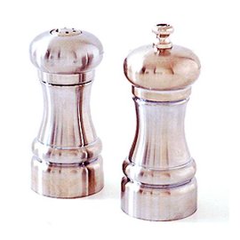 William Bounds Rook Mill Shaker Set, Brushed Stainless Steel