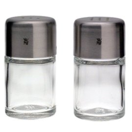 WMF Bel Gusto Glass Mini Salt & Pepper Set with Stainless Steel Lids