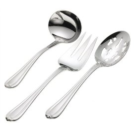 Gorham Melon Bud Frosted 3 Piece Stainless Hostess Set