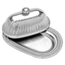 Wilton Armetale Flutes and Pearls Butter Dish with Lid