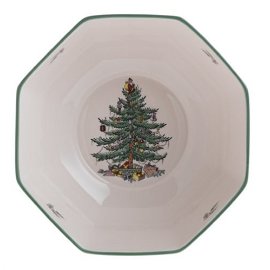 Spode Christmas Tree Octagonal Bowl, Medium