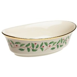 Lenox Holiday Gold-Banded Fine China Large Open Vegetable Bowl