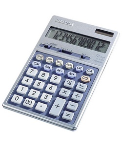 Sharp's Semi-Desk Executive Metal Top Design 12-Digit Calculator