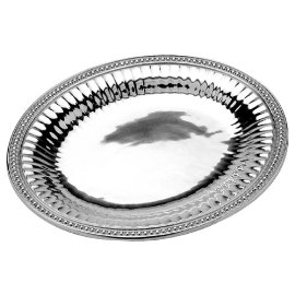 Wilton Armetale Flutes and Pearls Large Oval Tray