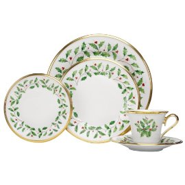 Lenox Holiday 5-Piece Gold-Banded Fine China Place Setting, Service for 1