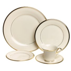 Lenox Eternal 20-Piece Gold-Banded Fine China Dinnerware Set, Service for 4