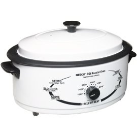 Nesco 4816-14-30 6-Quart Roaster Oven with Nonstick Cookwell, White