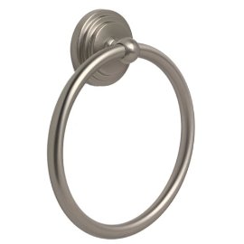 Gatco 5846  Forged Brass Towel Ring with Satin Nickel Finish
