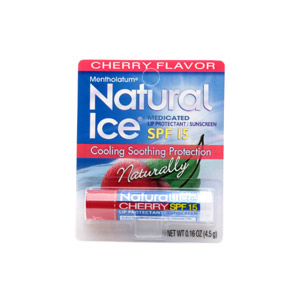 Natural Ice Medicated Lipbalm, Mentholatum, Cherry Flavor, SPF 15