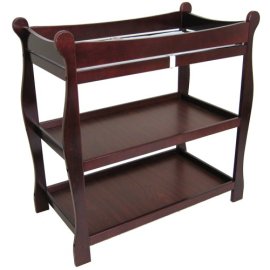 Sleigh Baby Changing Table with Cherry Finish
