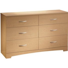 Natural Maple and Chrome Double Dresser
