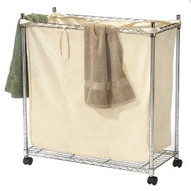 3-Compartment Chrome Laundry Sorter