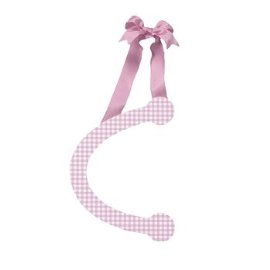Pink Gingham Hanging Letter - C