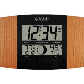 La Crosse Oak Atomic Wall Clock - WS-8117U-OAK