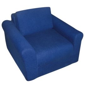 Strght Bk Chair Sleeper - Denim