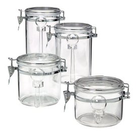 Acrylic 4-pc. Canister Set with Spoons