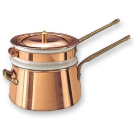 2-Qt. Copper and Ceramic Double Boiler
