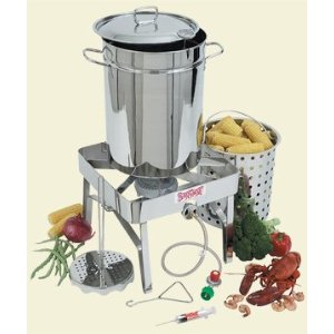 Bayou Classic 32-qt. Stainless Steel Turkey Fryer with Outdoor Gas Burner