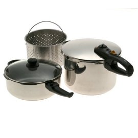 Fagor Duo Combi Pressure Cooker set - stainless steel