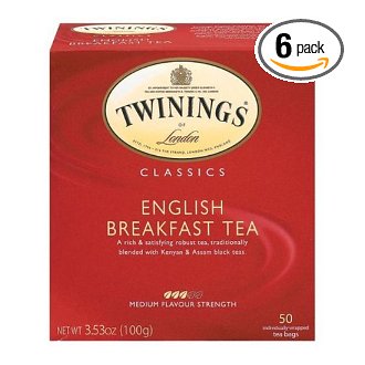 Twinings English Breakfast Tea (6 Boxes, 50 Tea Bags each, 300 Bags Total)