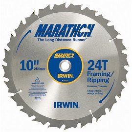 IRWIN 14233 Marathon 10", 24-Tooth Framing and Ripping Circular Saw Blade