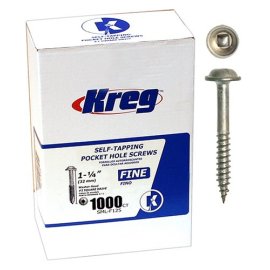 Kreg SML-F125-1000 Pocket Hole Screws - 1-1/4 #7 Fine Washer-Head (1000-Count)