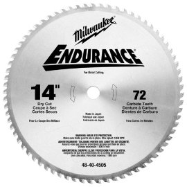 Milwaukee 48-40-4505 Circular Saw Blade 14 in. 72 Tooth Dry Cut Carbide Tipped