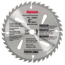 Porter-Cable 12855 Riptide Saw Blade: 6, 40-Tooth, Thin Kerf