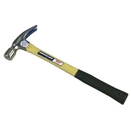 Vaughan FS999ML 20-Ounce "999" Straight Claw Hammer, Milled Face, Straight Fiberglass Handle, 16" Long