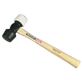 Vaughan RM24 Professional Rubber Mallet, Flame Treated Hickory Handle, 14" Long.