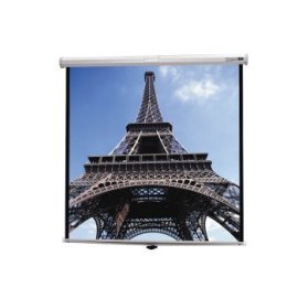 Da-Lite 92 Diagonal HDTV Format Home Theater Tensioned Manual Wall Screen with High Contrast Matte White Fabric