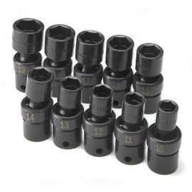 Sk 33351 10 Piece 3/8 Drive, 6 Point Swivel Metric High Visibility Impact Socket Set
