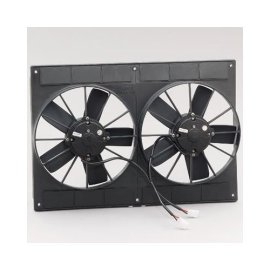 Be Cool BCI-75007: Electric Fan, Dual, 11 in. Diameter, Puller, 2,780 cfm, Black, Plastic, Each