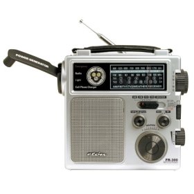 Eton FR300 Emergency Radio with AM/FM Tuner, VHF TV Tuner, and NOAA Weather Service - Metallic Silver