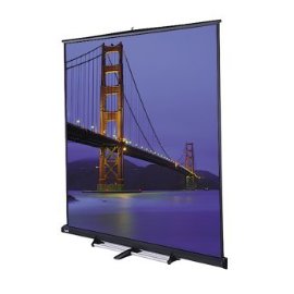 Da-Lite Floor Mounted Manual 10' x 10' Square Format Rental Screen with Matte White Fabric
