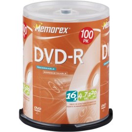 Memorex 100PK DVD-R 16X 4.7GB SPINDLE ( 32025641 )
