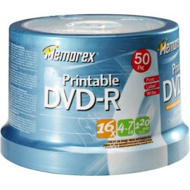 MEMOREX 50 Spindle Pack of Printable DVD-R