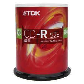 TDK Systems 100PK CDR 80MIN 700MB-52X BRANDED SPINDLE ( CD-R80CB100T )