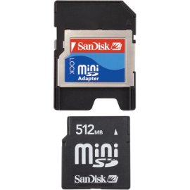 SanDisk Mini SD 512 MB Flash Memory Card (SDSDM-512-A10M)