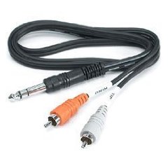 HOSA STEREO 1/4 PHONE - TWO RCA, 1m (3.3ft.) - SEND / RETURN (INSERT) CABLES