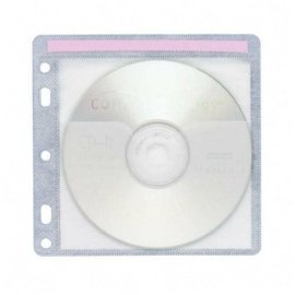 CD Sleeves, 100/Pack, White/Clear