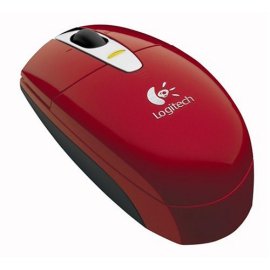 Logitech V200 Cordless Mouse - Red Snap-on 2.4GHZ Micro-receiver