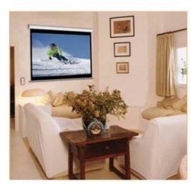 Elite Screens M99NWS1 99in 1:1 Pull Down Projector Screen White Case